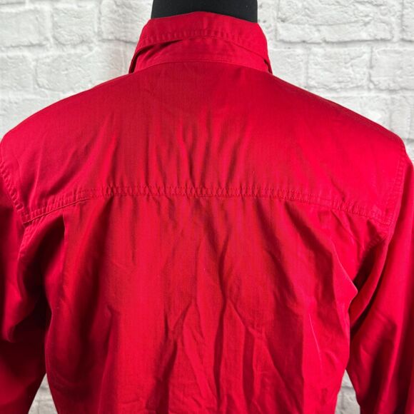 Vtg Hollywood Video Uniform Work Shirt Unisex Small Embroidered Red Long Sleeve - Picture 7 of 12